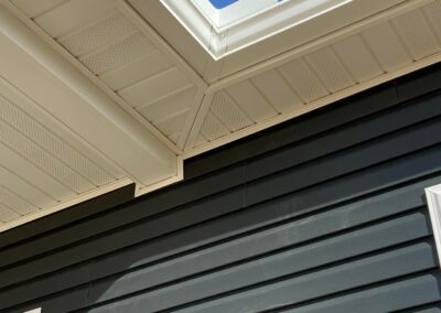 white seamless gutters with leaf guards