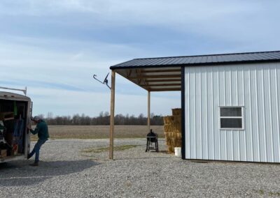 leaf guard seamless gutters on pole barn