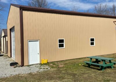 brown seamless gutters garage